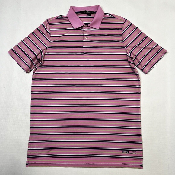 Ralph Lauren RLX Golf Polo Shirt Men’s Medium Blue Pink Striped Stretch Lot Of 2 - Picture 13 of 13